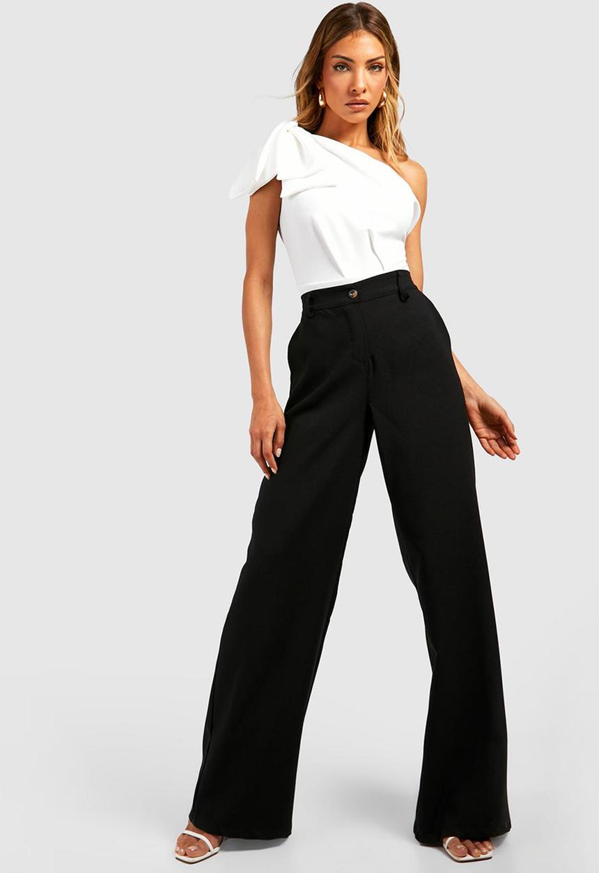 boohoo - Pleat bow shoulder bodysuit - white