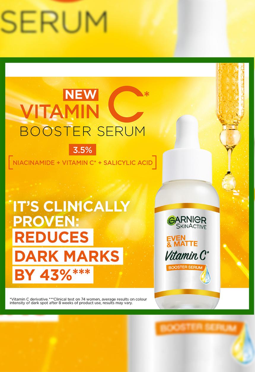 Garnier - Even & Bright Vitamin C Booster Serum & Dark Spot Bundle Set - 2 Piece