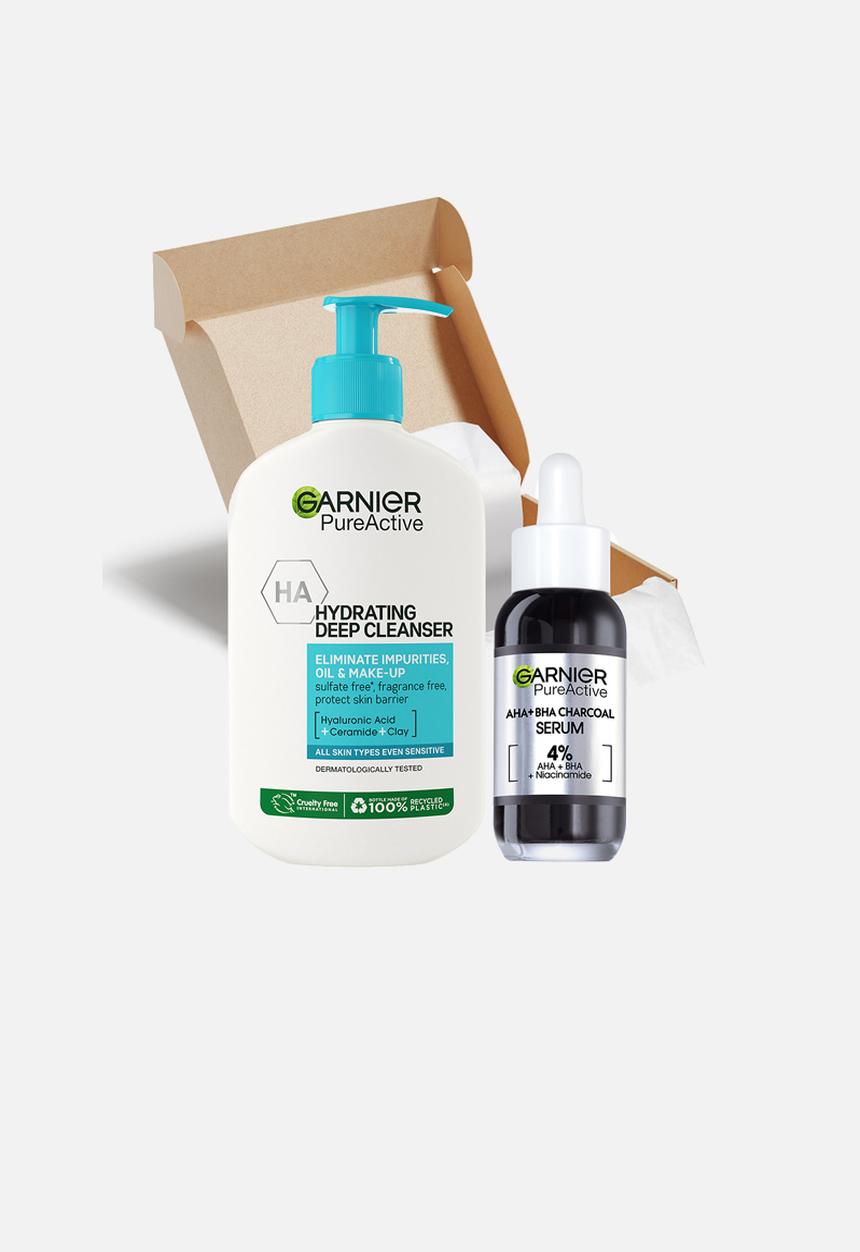 Garnier - Anti-Blemish Bundle with Charcoal Serum and Hydrating Cleanser