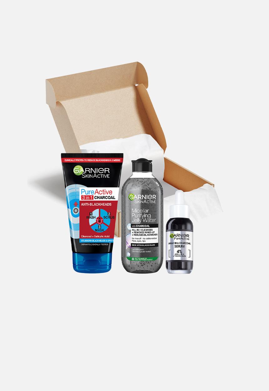 Garnier - SkinActive Charcoal Serum Regime Bundle Set - 3 Piece