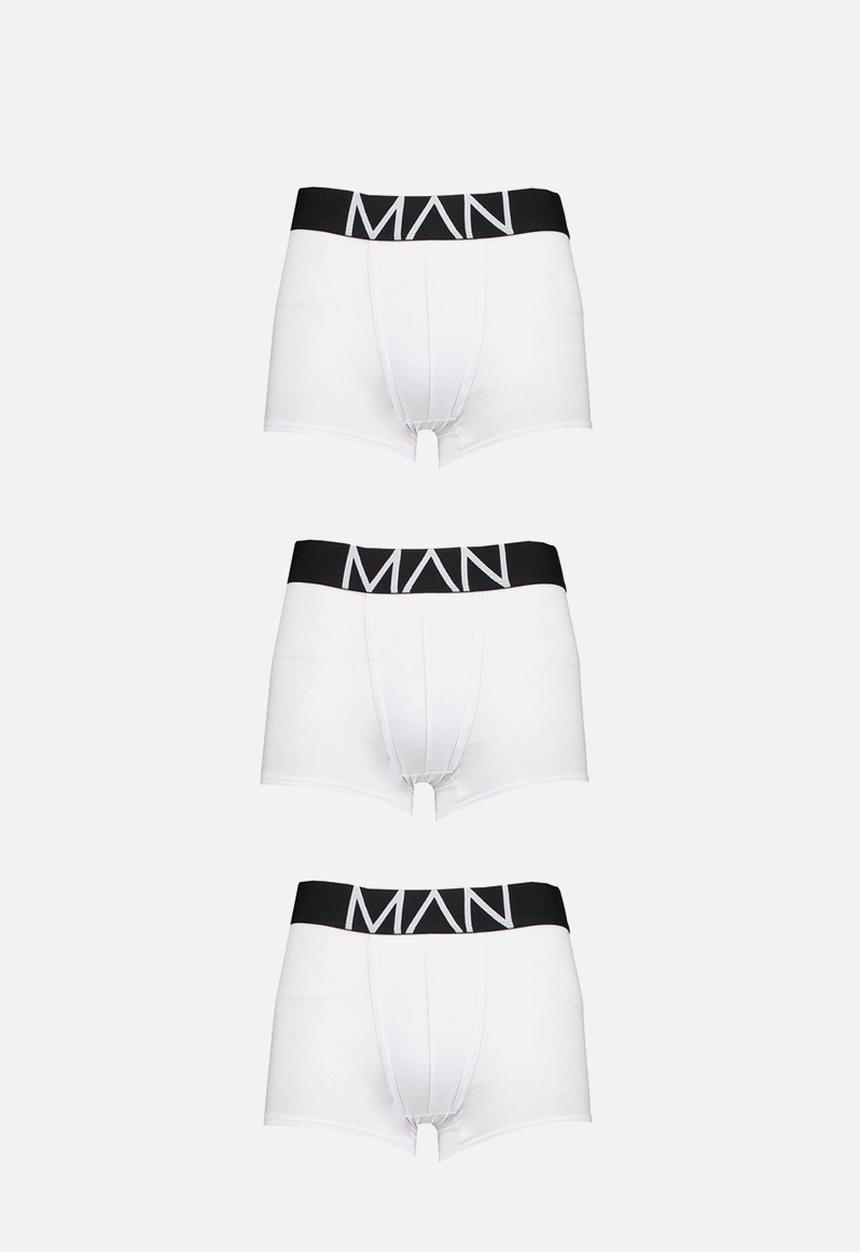 boohooMAN - 3 pack man trunks - white