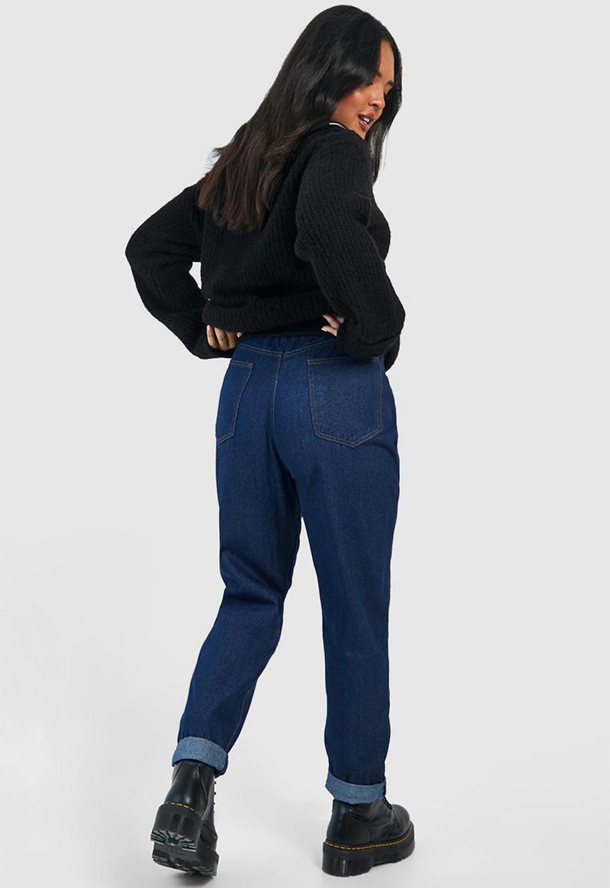 boohoo - Plus high waist mom jeans - indigo