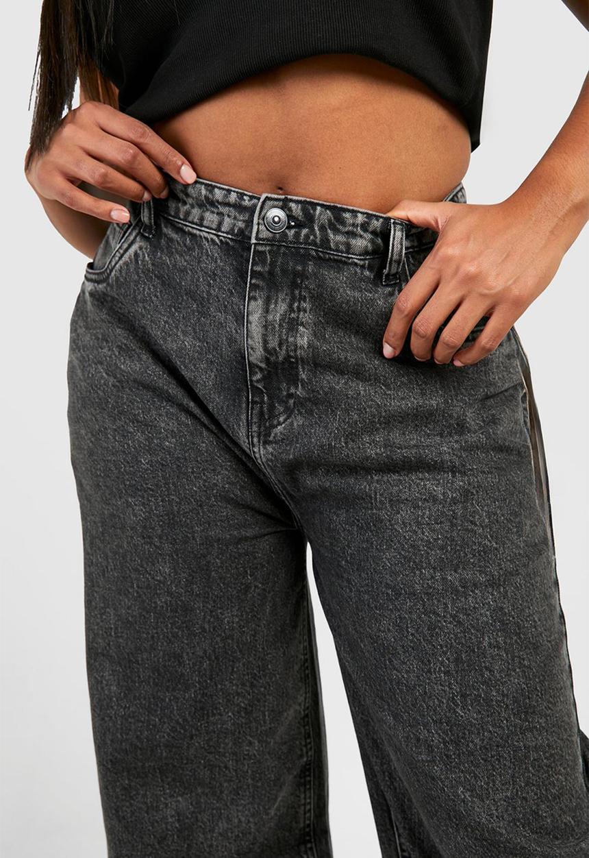 boohoo - Plus basic straight leg jeans - grey