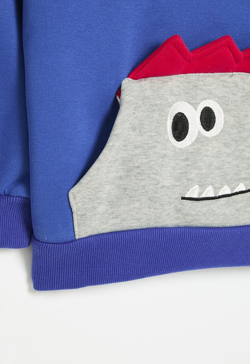 Pop Candy - Printed hoodie - blue & grey