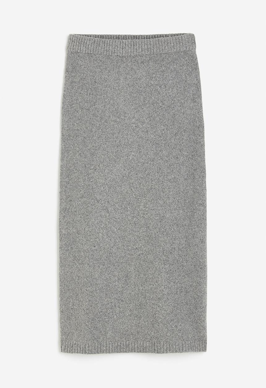 H&M - Knitted skirt - grey marl