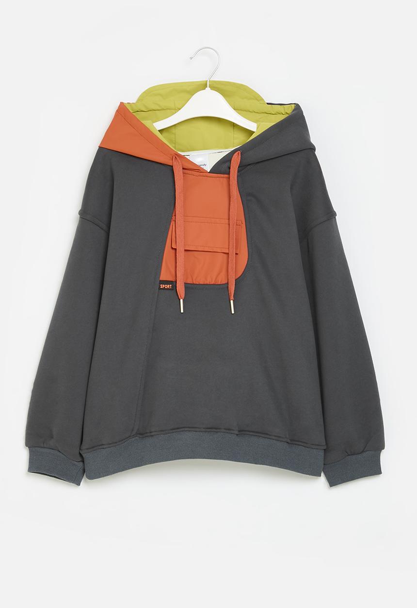 Pop Candy - Contrast hoodie - blue & orange