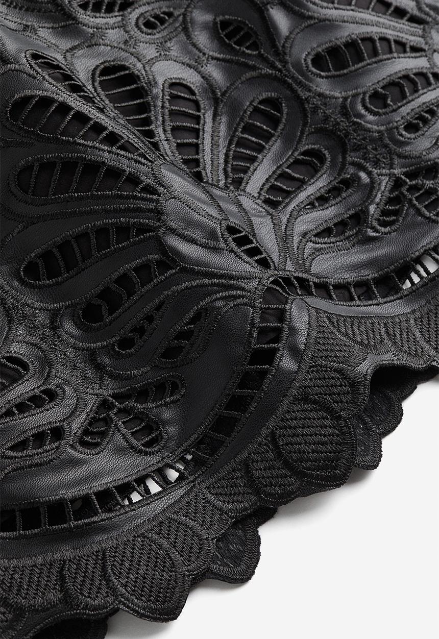 H&M - Broderie anglaise mini skirt - black