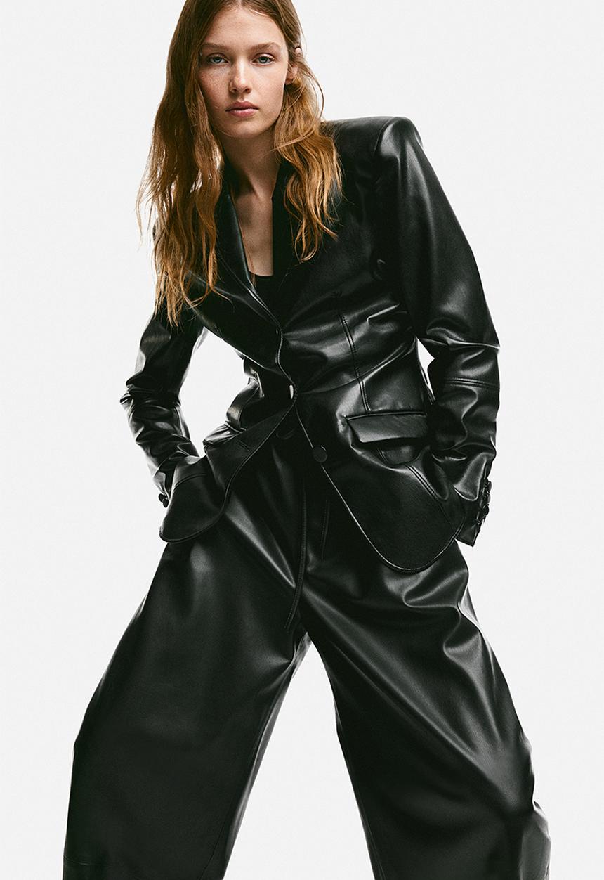 H&M - Wide trousers - black