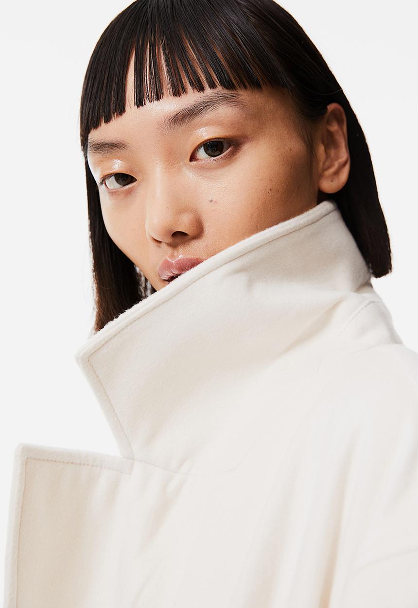 H&M - Tie-belt coat - white
