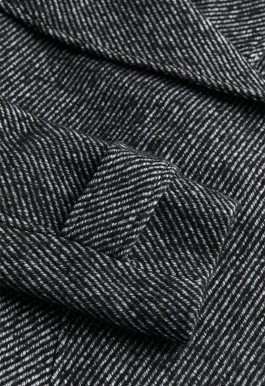 H&M - Tie-belt twill coat - black striped