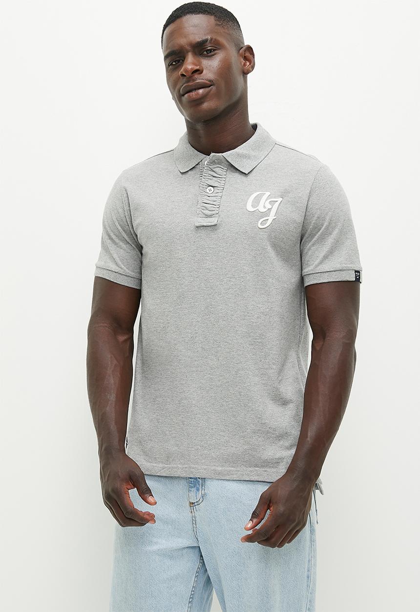 Aca Joe - Mens Aca Joe AJ Embroidery Logo on chest Golfer - Grey Melange