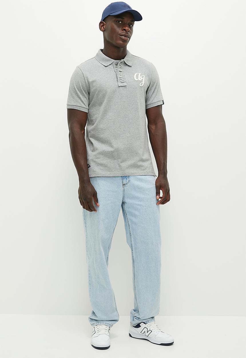 Aca Joe - Mens Aca Joe AJ Embroidery Logo on chest Golfer - Grey Melange