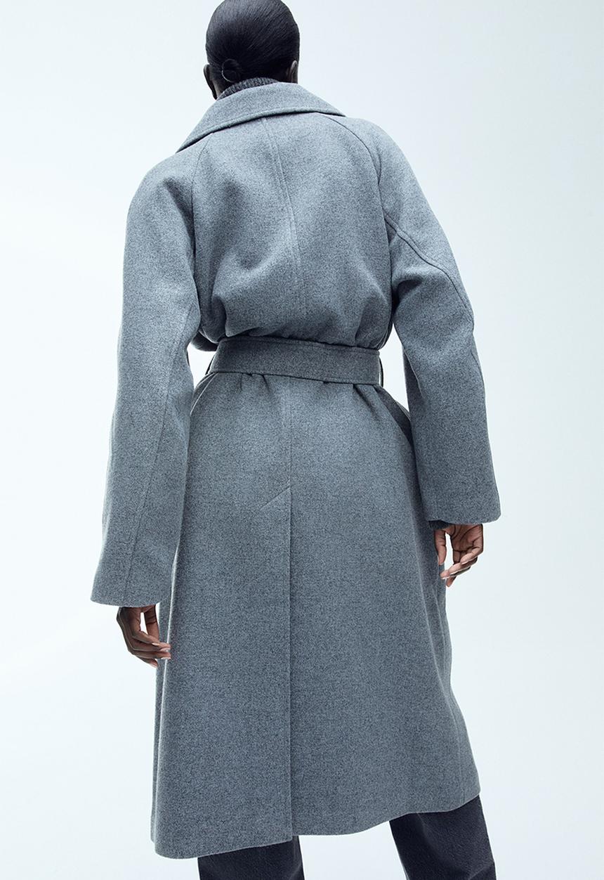 H&M - Tie-belt coat - grey