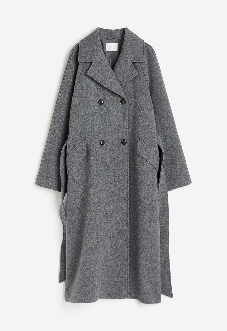 H&M - Tie-belt coat - grey