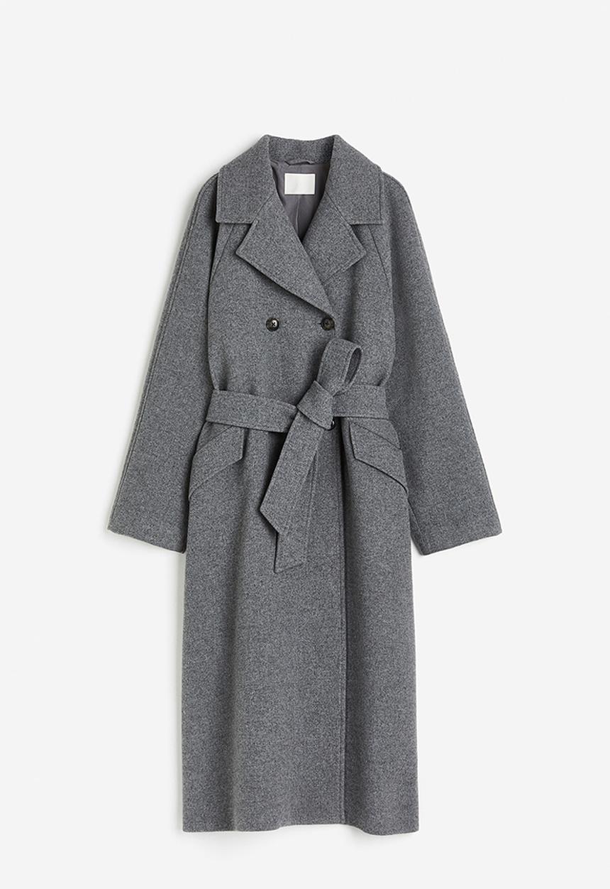 H&M - Tie-belt coat - grey