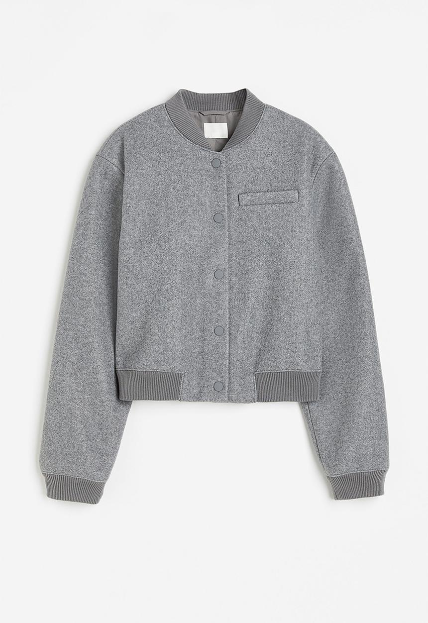 H&M - Cropped bomber jacket - grey