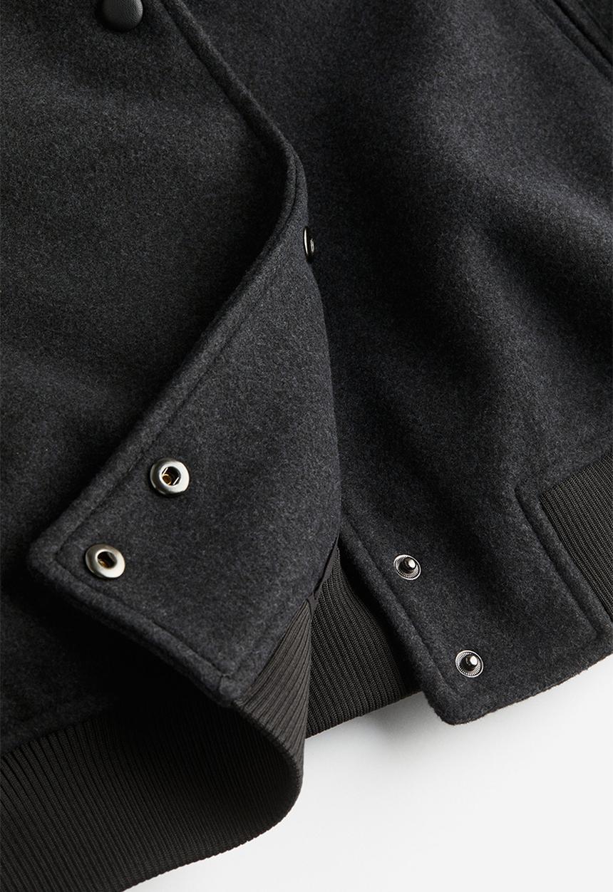 H&M - Felted bomber jacket - dark grey
