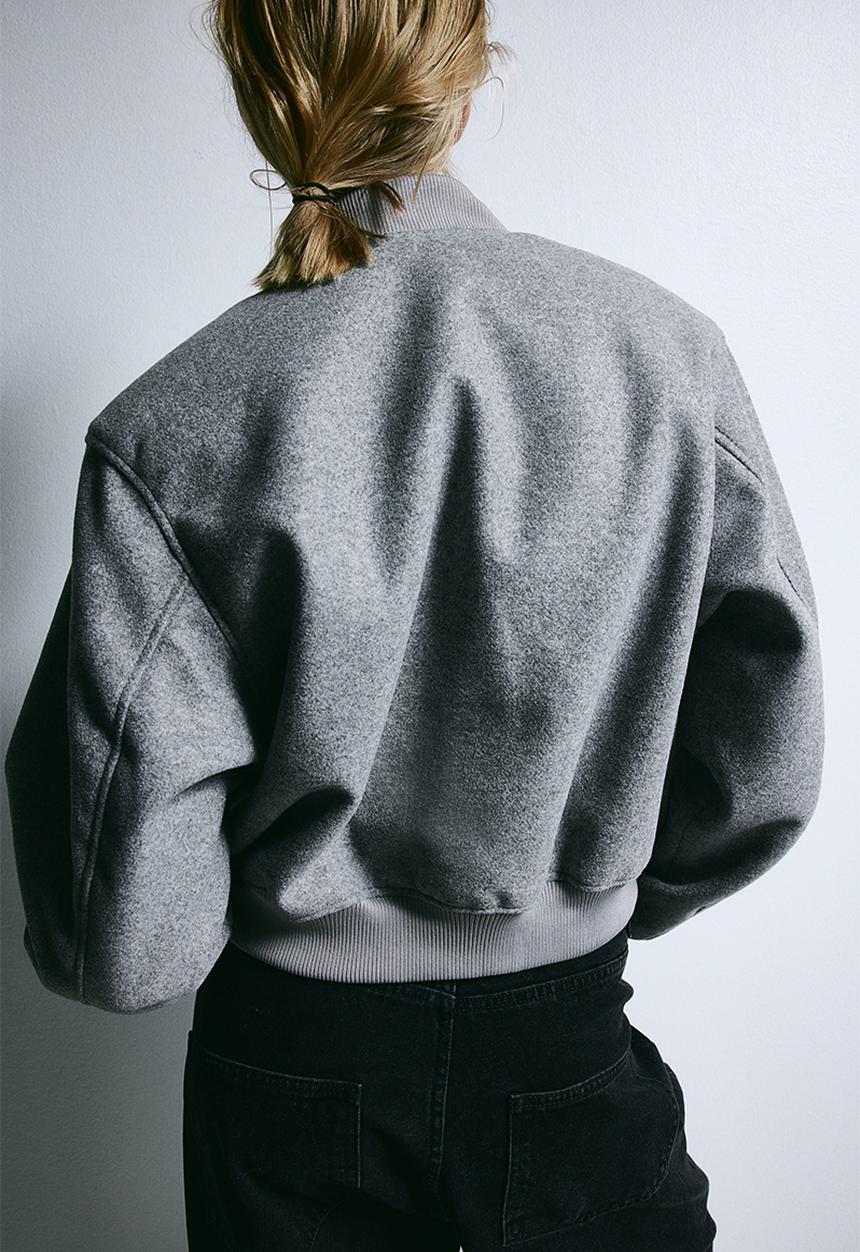 H&M - Felted bomber jacket - grey
