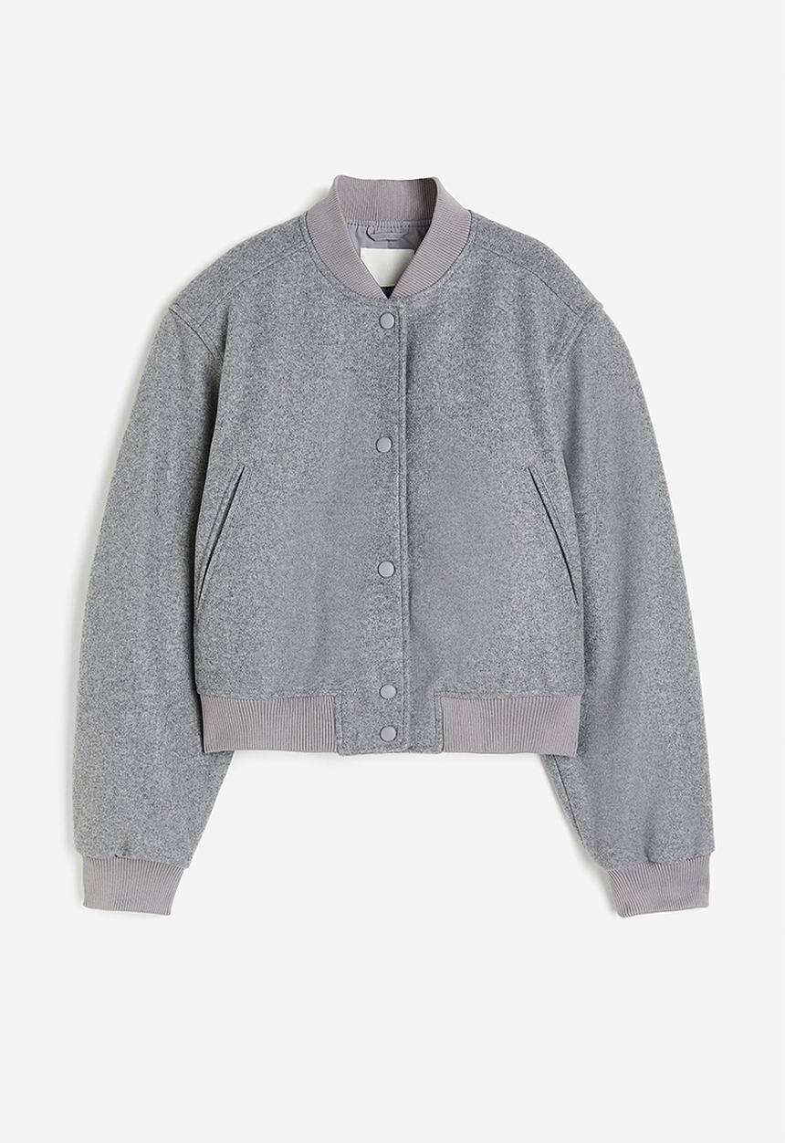 H&M - Felted bomber jacket - grey