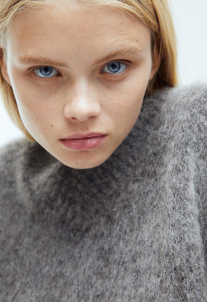 H&M - Cropped mohair-blend jumper - dark grey