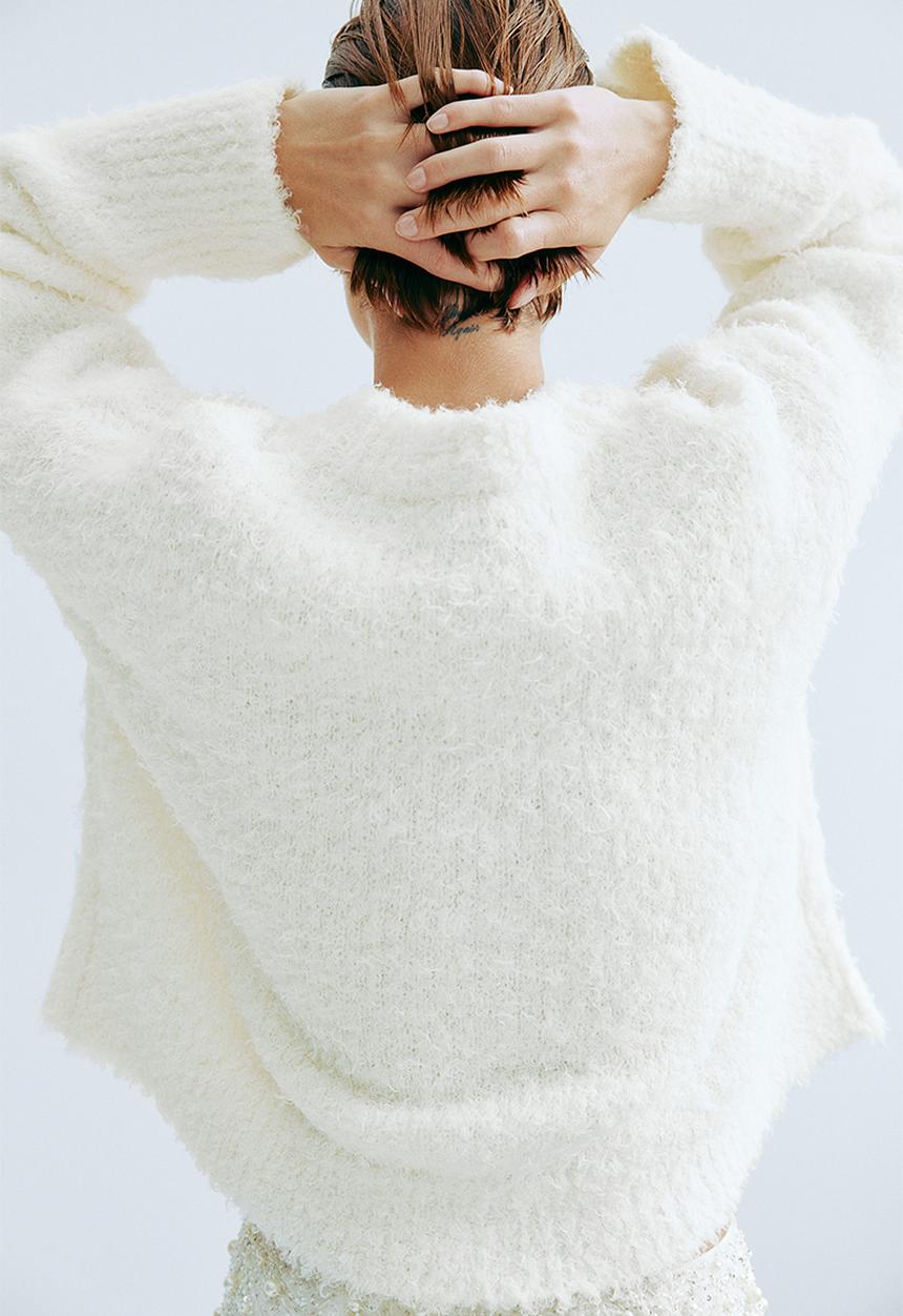 H&M - Fluffy-knit jumper - white