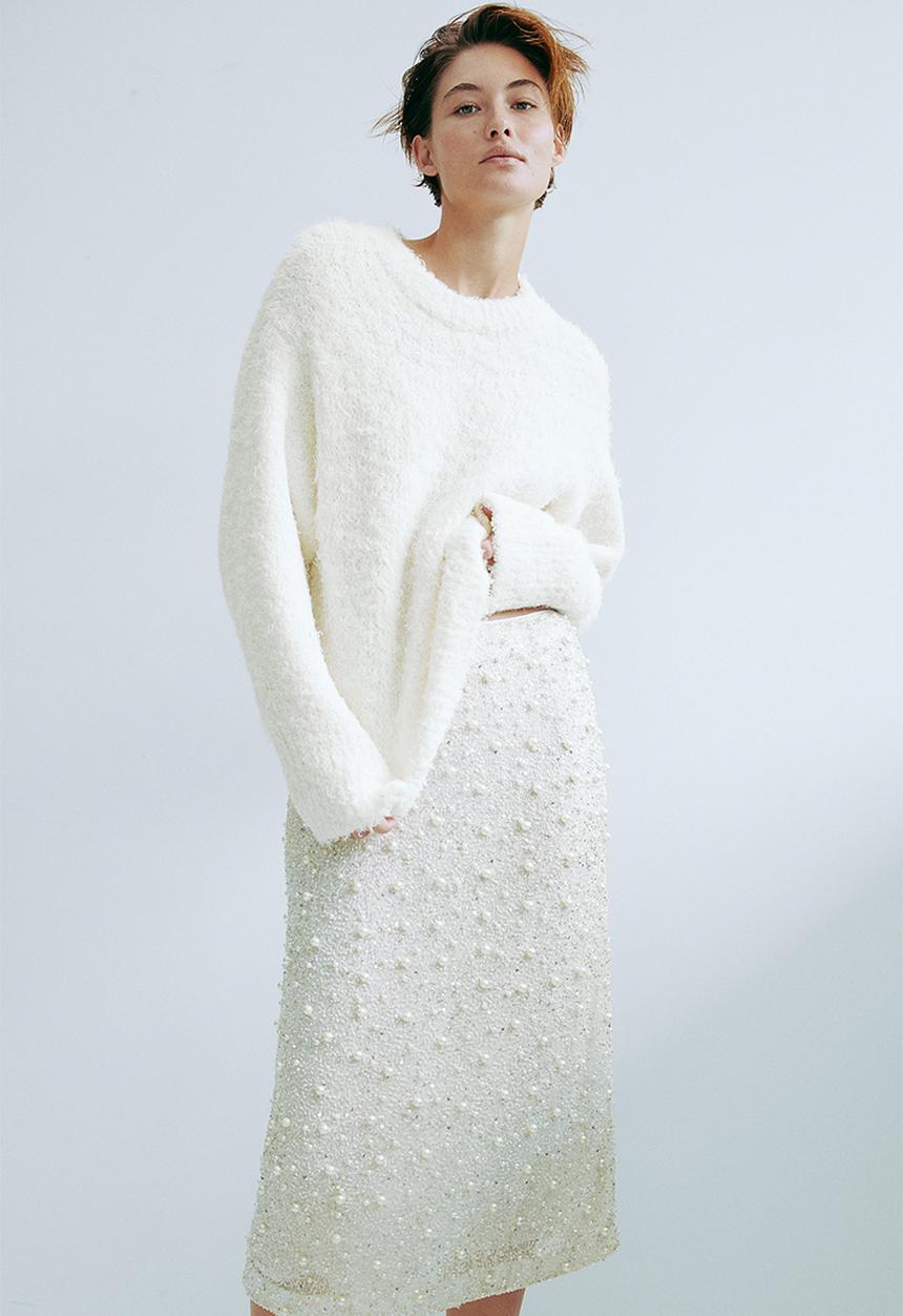 H&M - Fluffy-knit jumper - white
