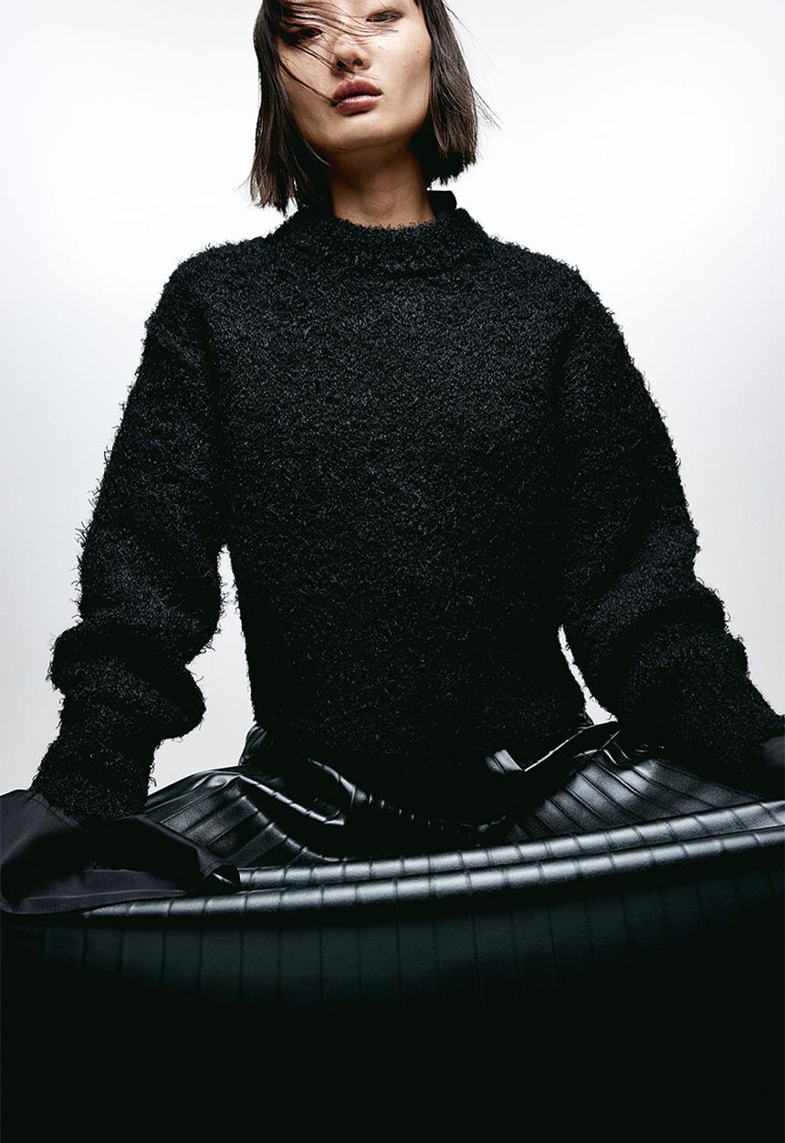 H&M - Fluffy-knit jumper - black