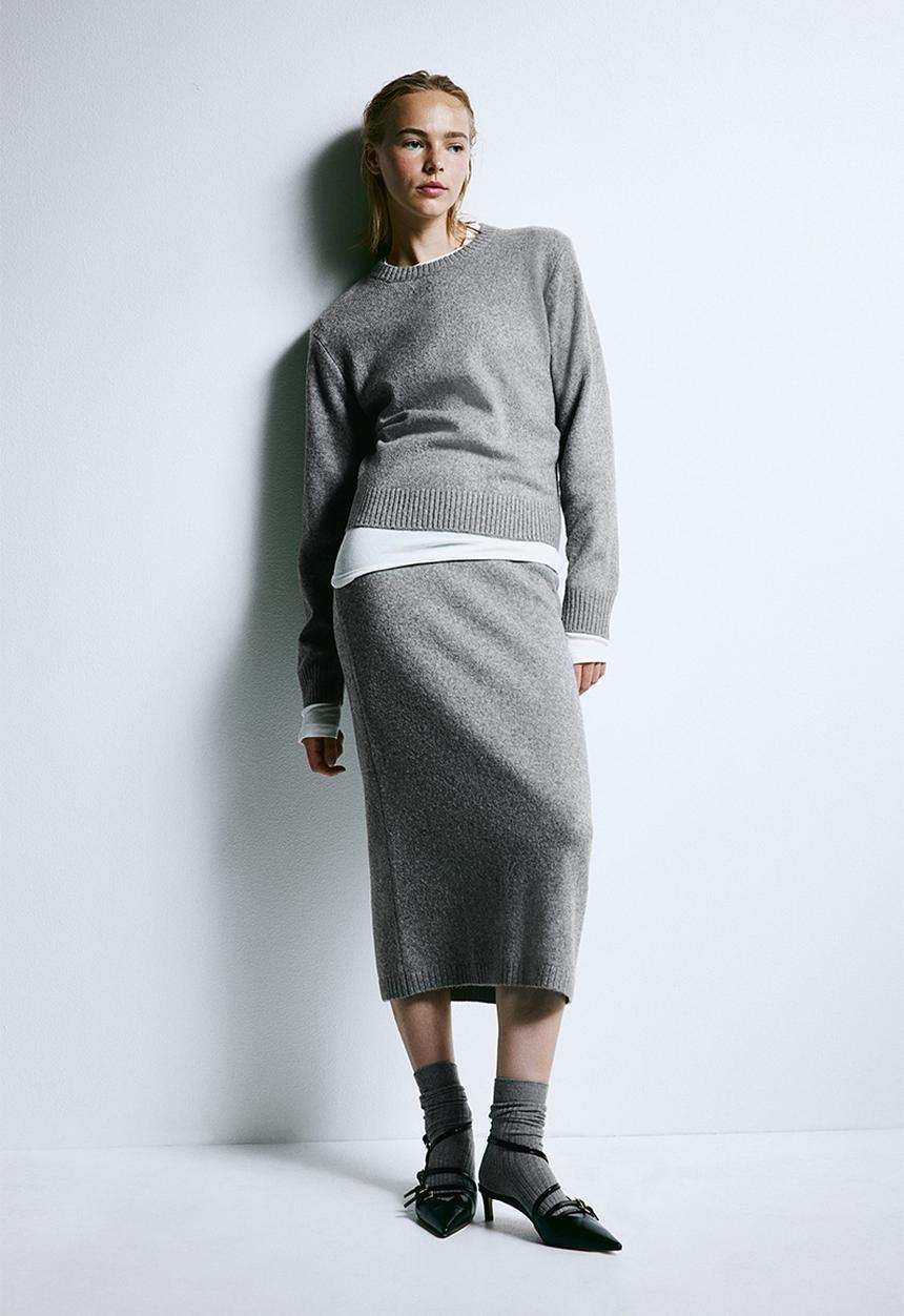 H&M - Jumper - grey marl