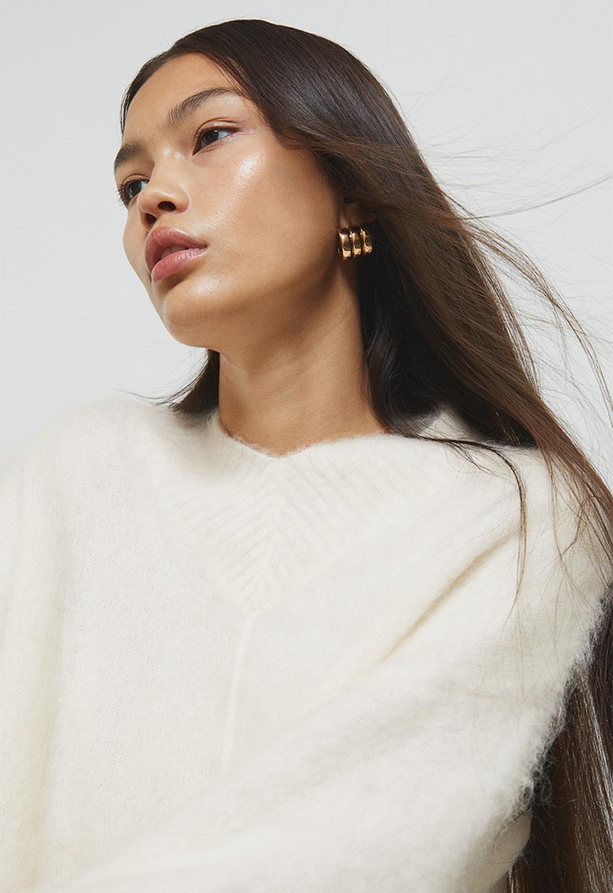 H&M - Oversized mohair-blend jumper - cream