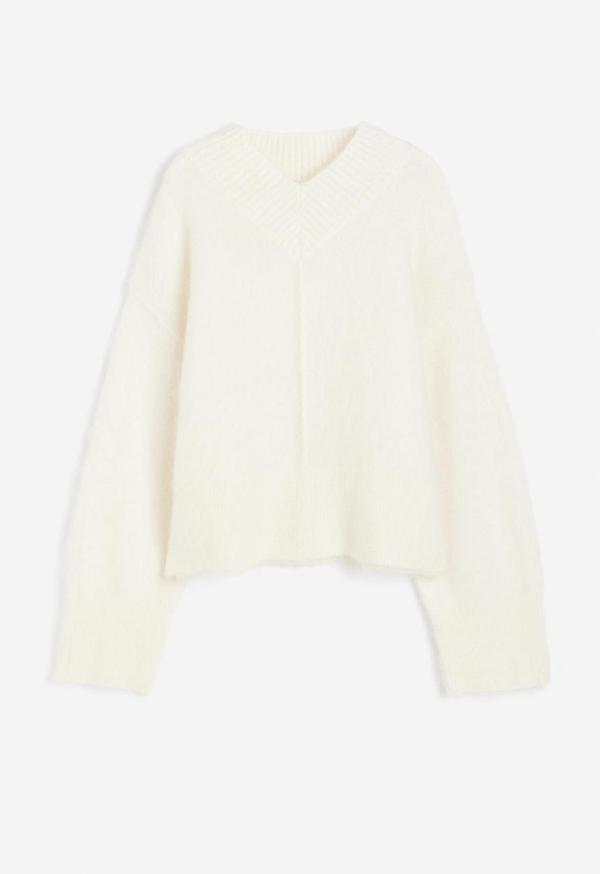 H&M - Oversized mohair-blend jumper - cream