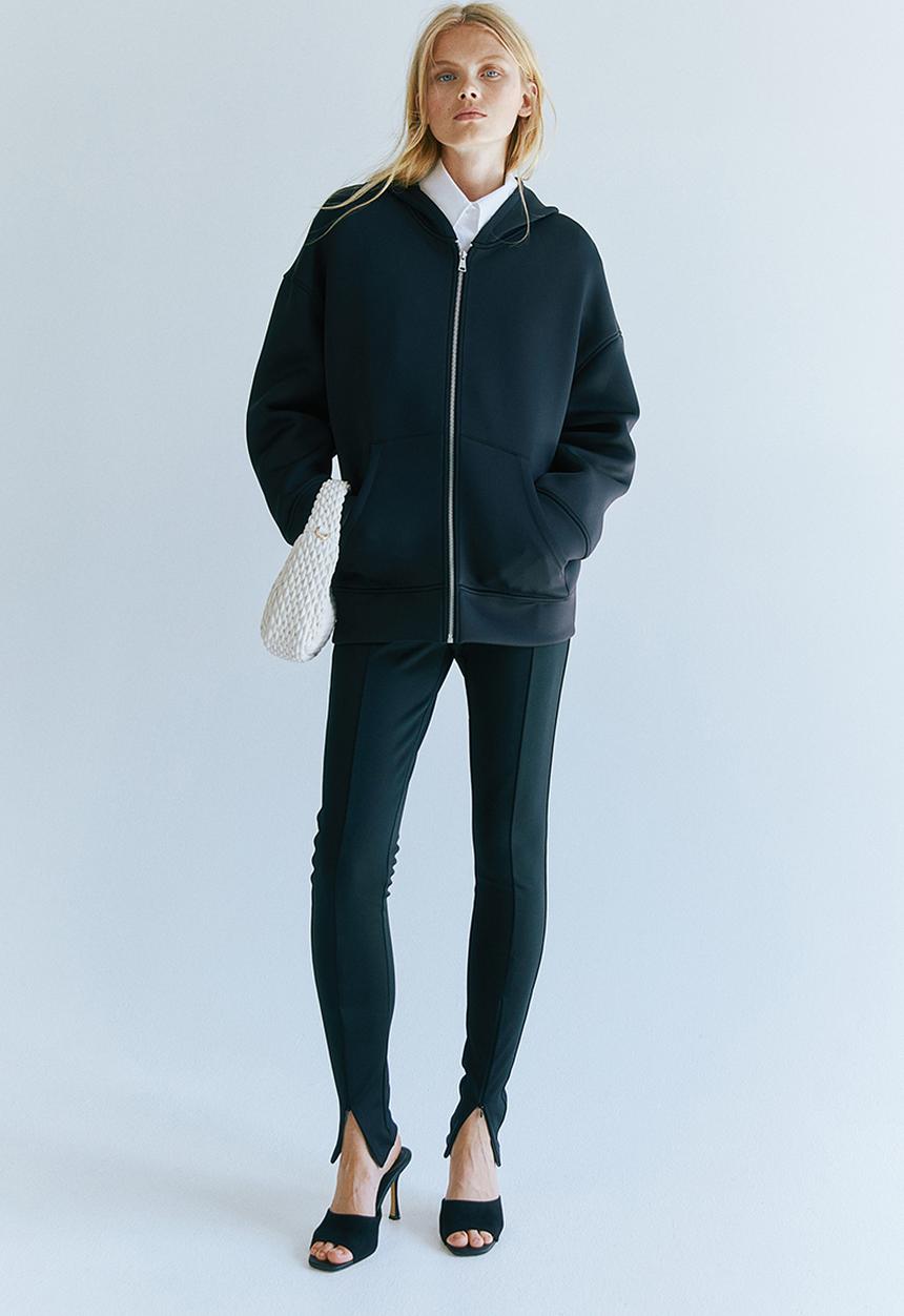 H&M - Oversized scuba hoodie - black