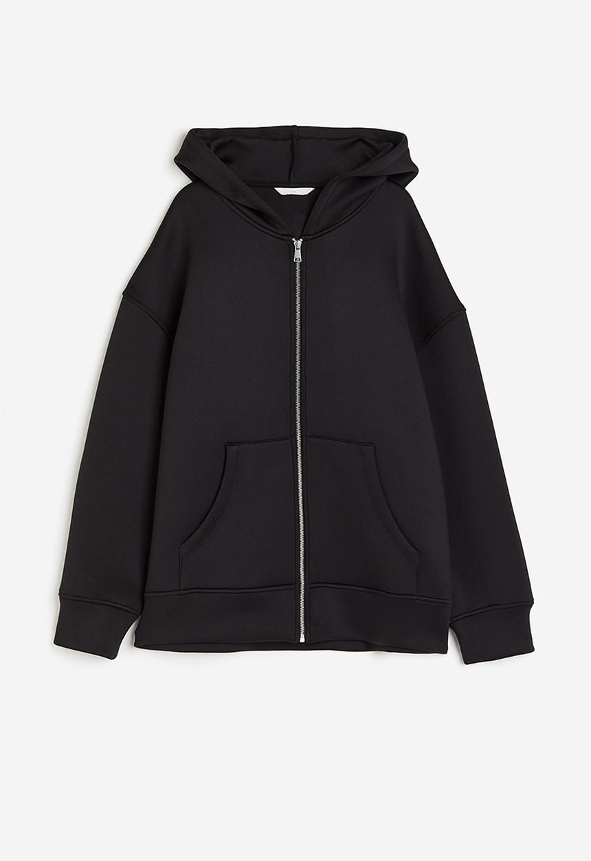 H&M - Oversized scuba hoodie - black