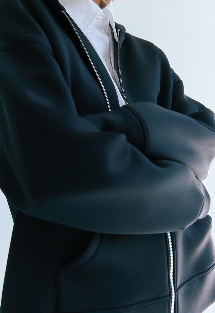 H&M - Oversized scuba hoodie - black
