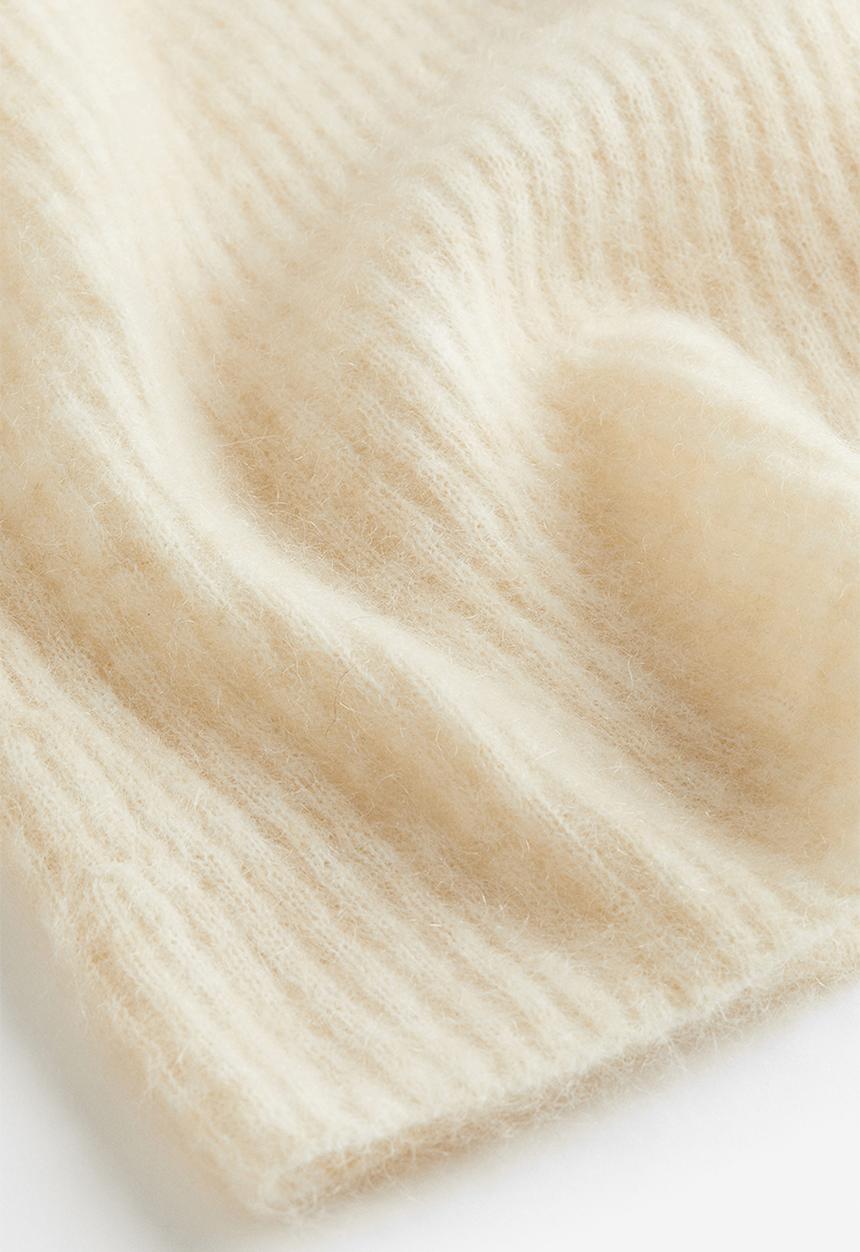 H&M - Mohair-blend rib-knit jumper - light beige