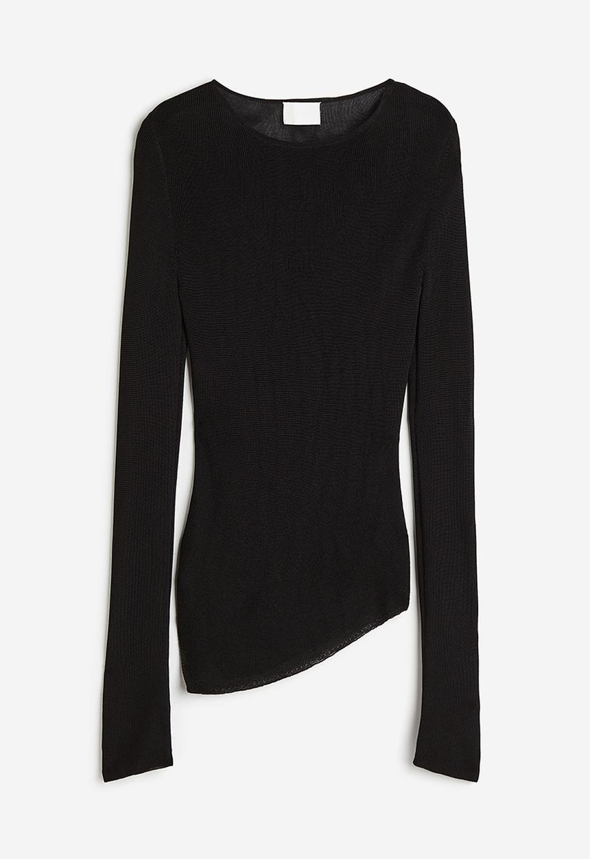 H&M - Fine-knit viscose top - black
