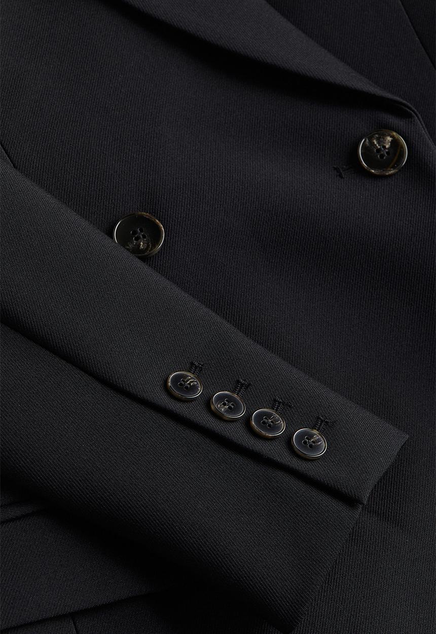 H&M - Tapered-waist twill blazer - black
