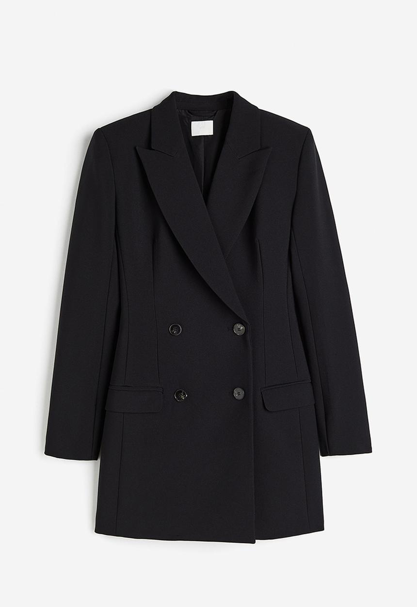 H&M - Tapered-waist twill blazer - black