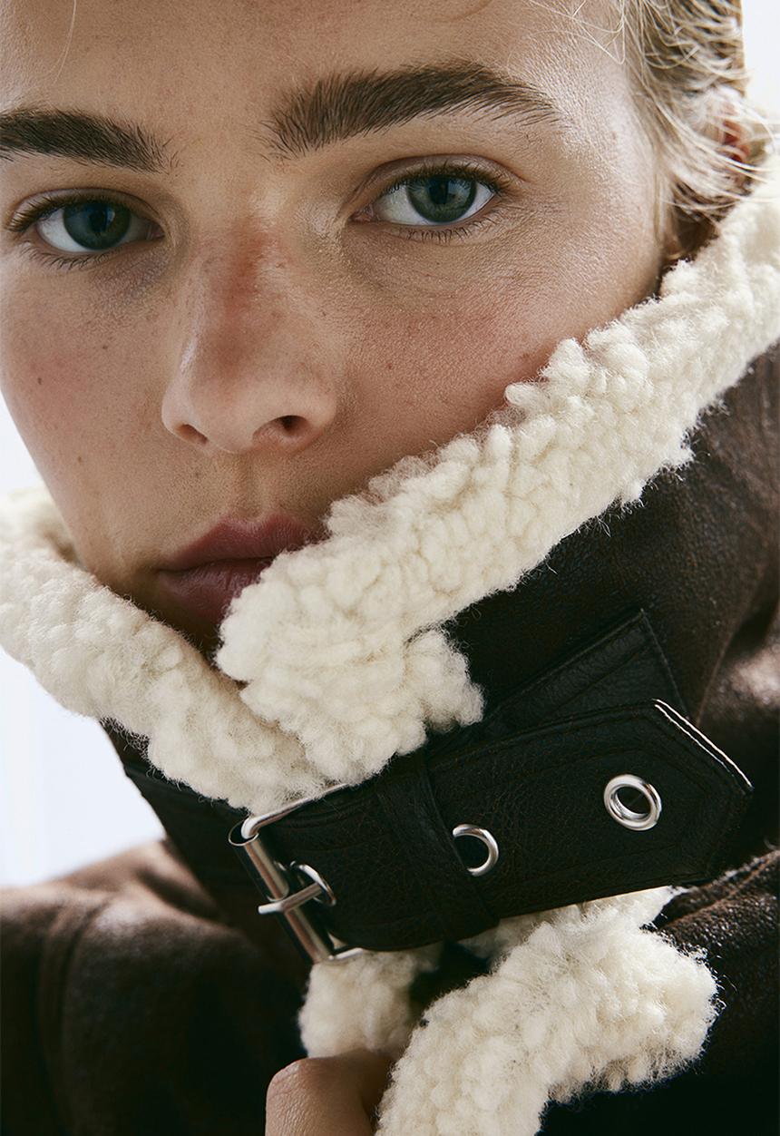 H&M - Oversized teddy-lined jacket - dark brown
