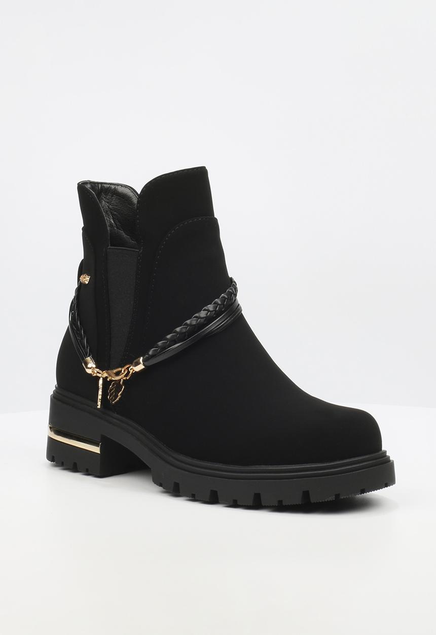 Miss Black - Vadar 3 trim ankle boot - black