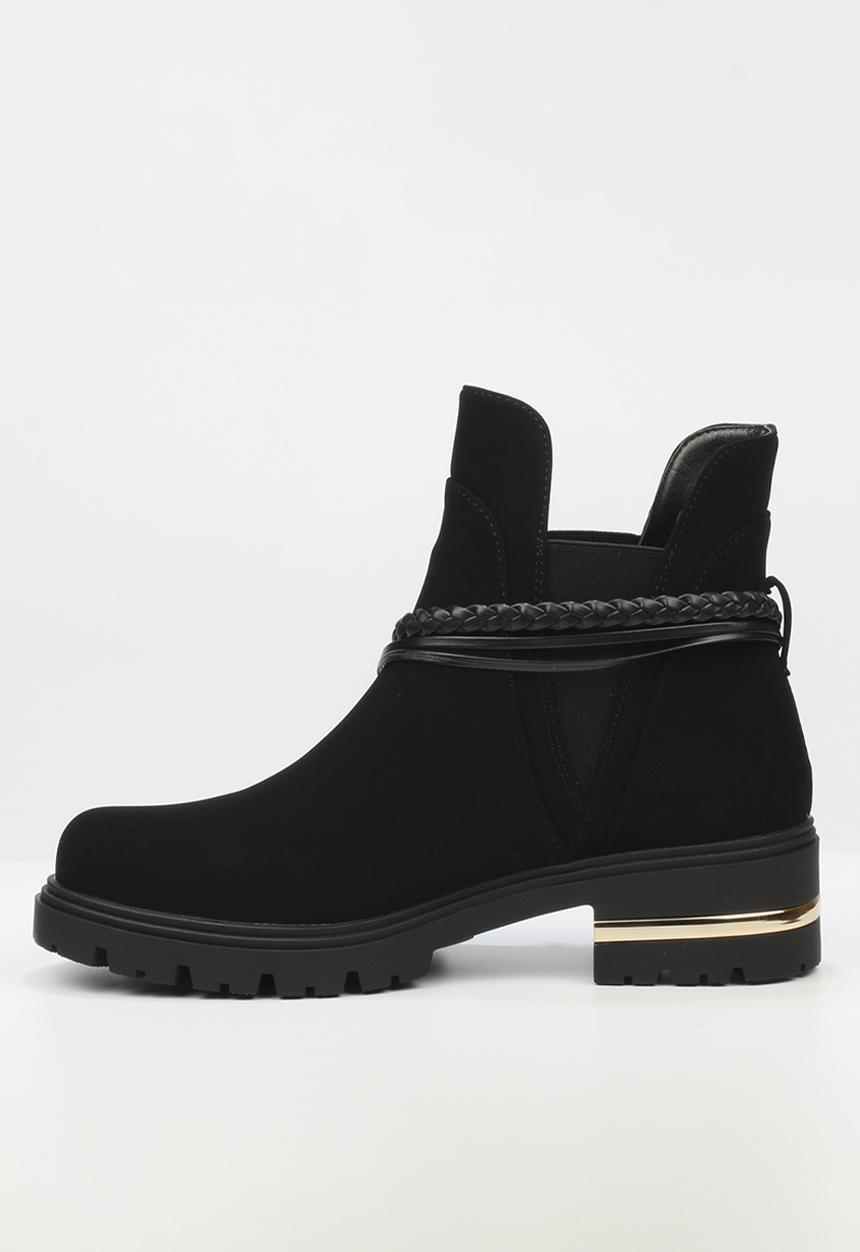 Miss Black - Vadar 3 trim ankle boot - black