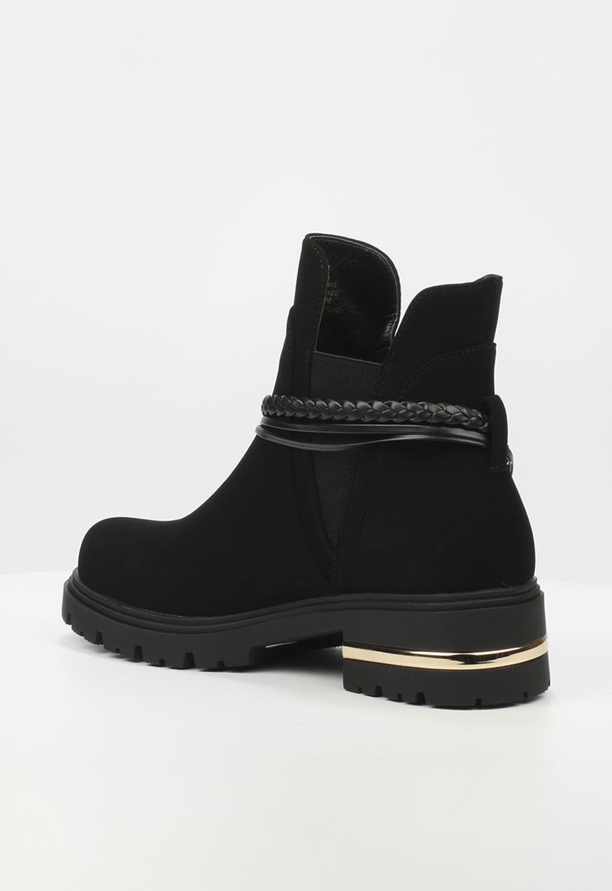 Miss Black - Vadar 3 trim ankle boot - black