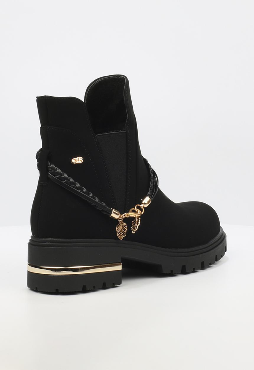 Miss Black - Vadar 3 trim ankle boot - black