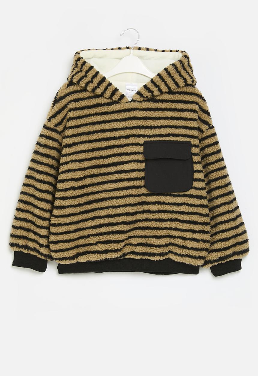 Pop Candy - Striped hoodie - brown & black