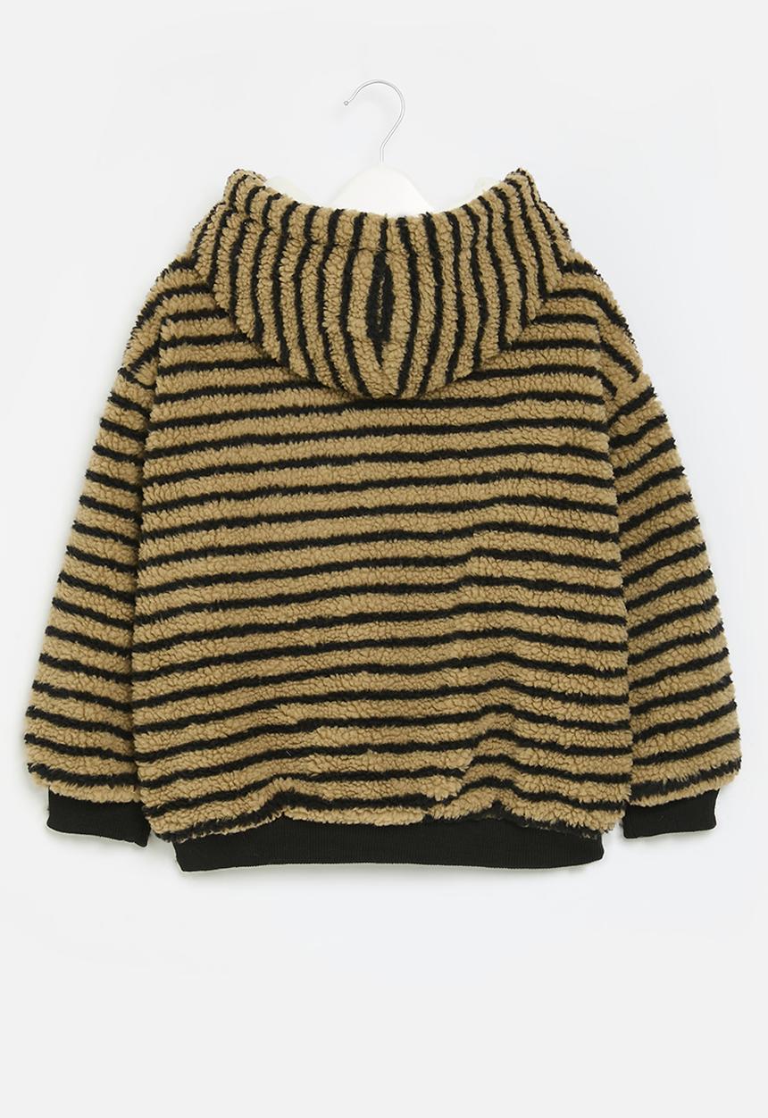 Pop Candy - Striped hoodie - brown & black