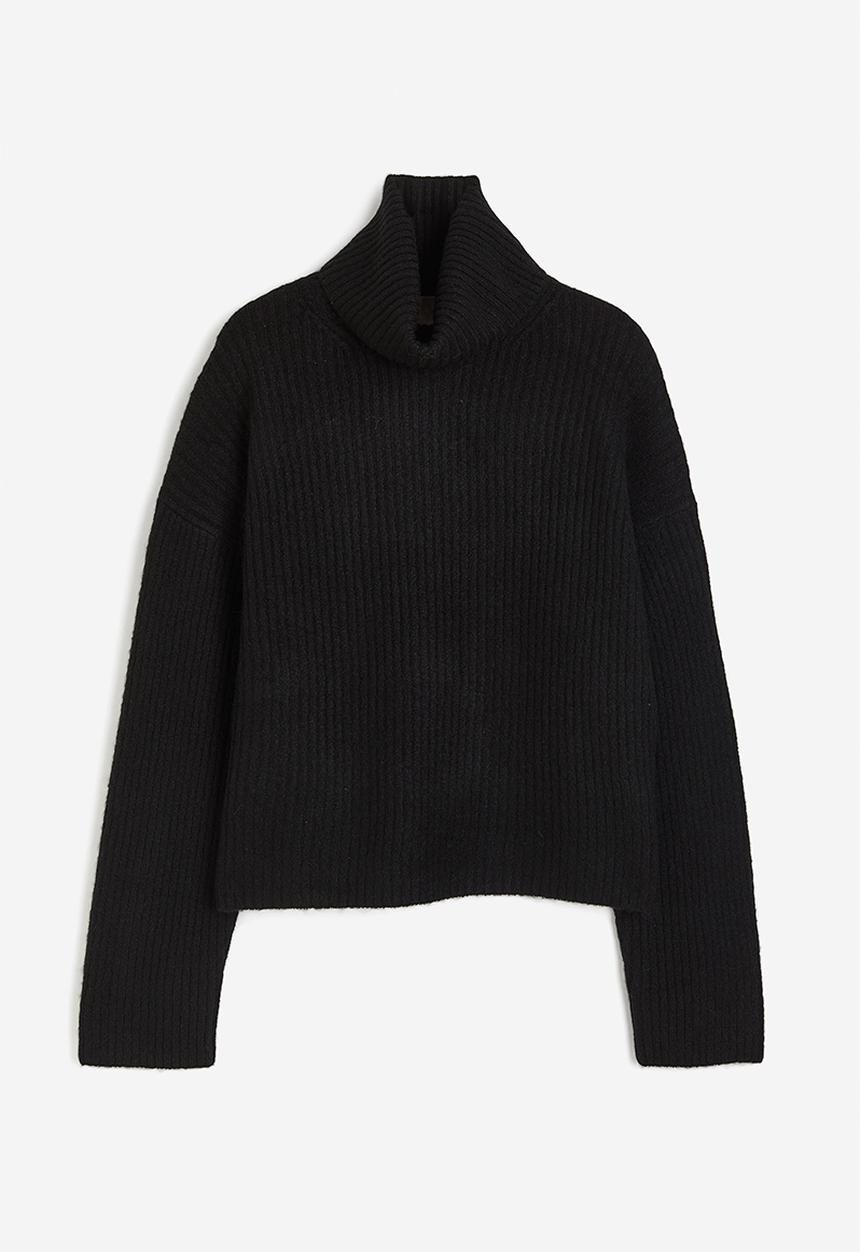 H&M - Oversized polo-neck jumper - black