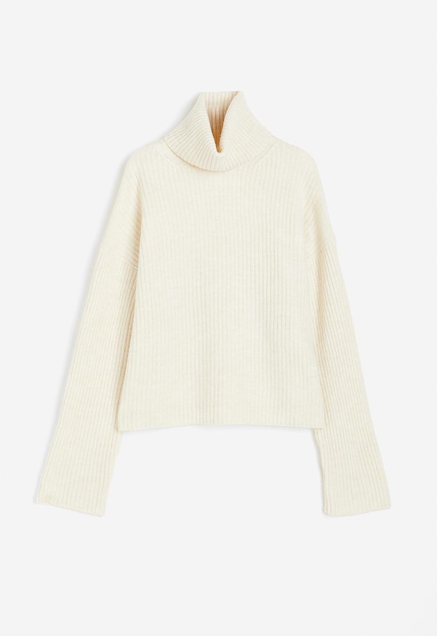 H&M - Oversized polo-neck jumper - cream