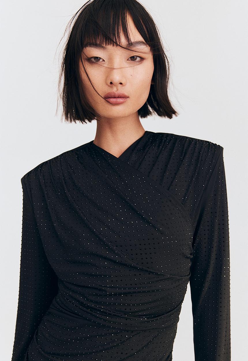 H&M - Rhinestone-embellished dress - black