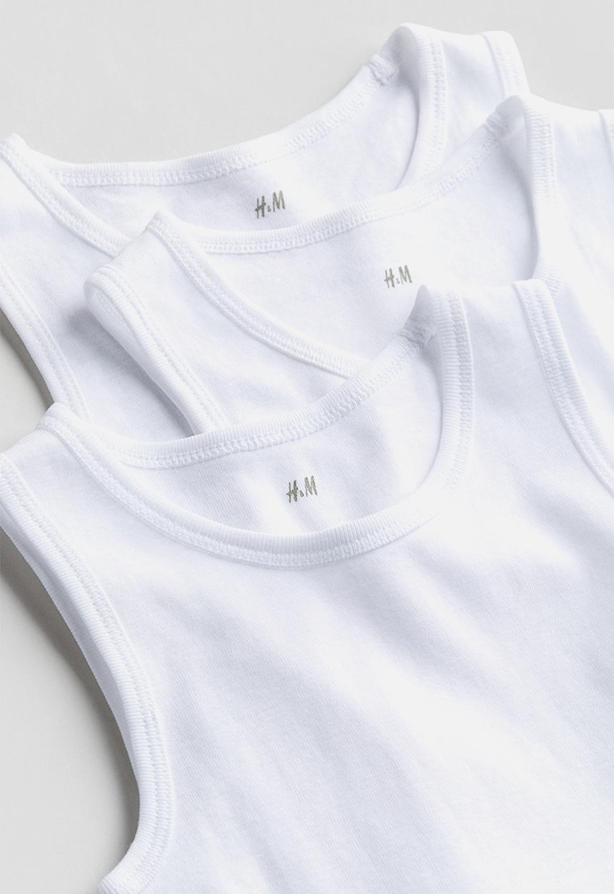 H&M - 3-pack vest tops - white