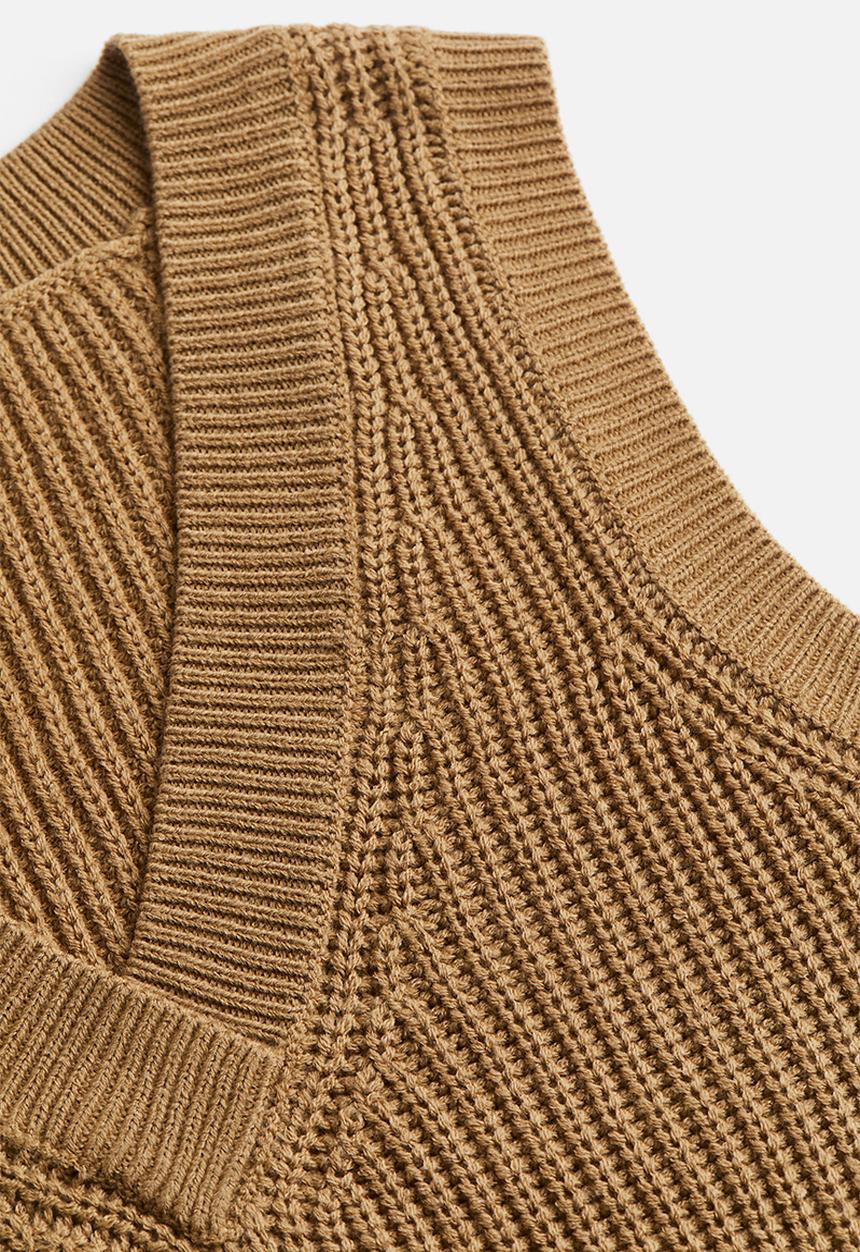 H&M - Rib-knit sweater vest - brown