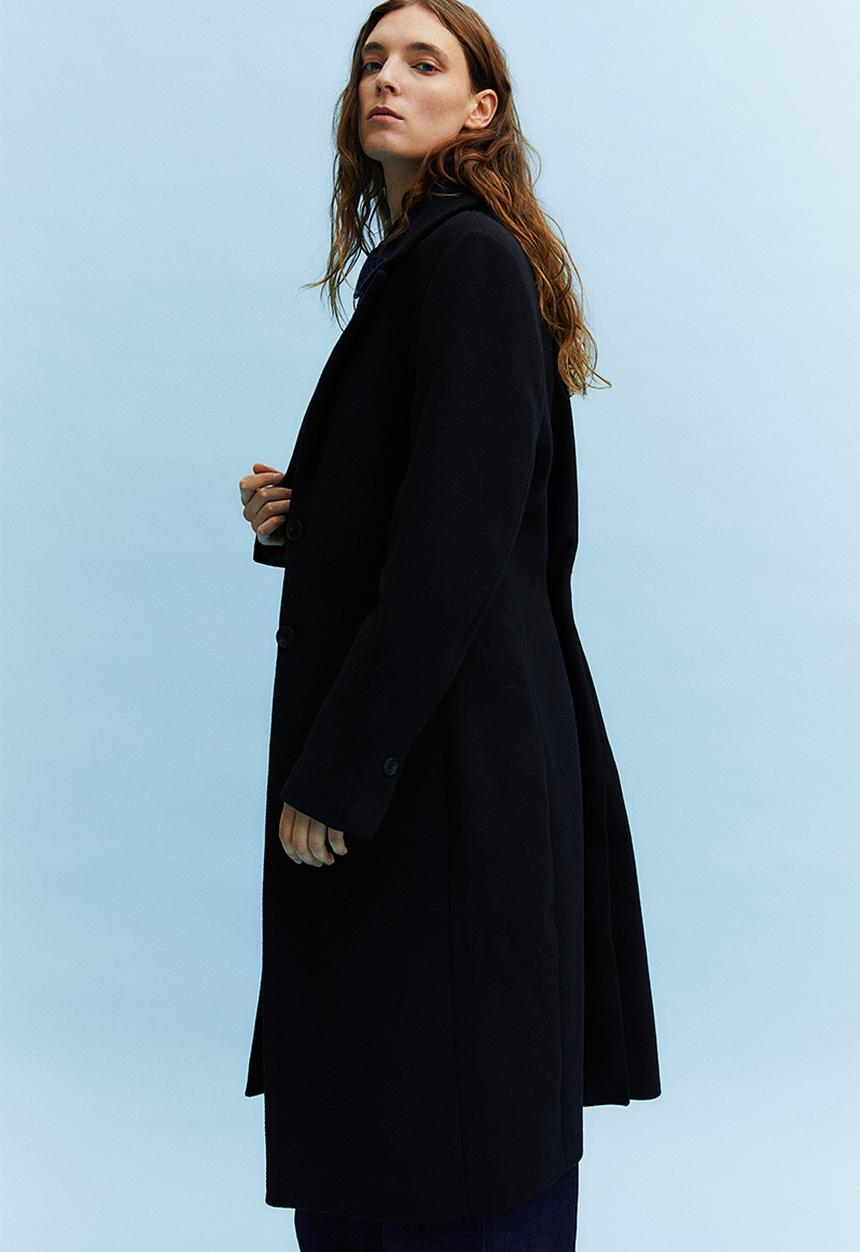 H&M - Single-breasted coat - black